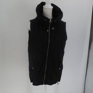 a.street Black Puffer Vest Lace Lined Size M/L